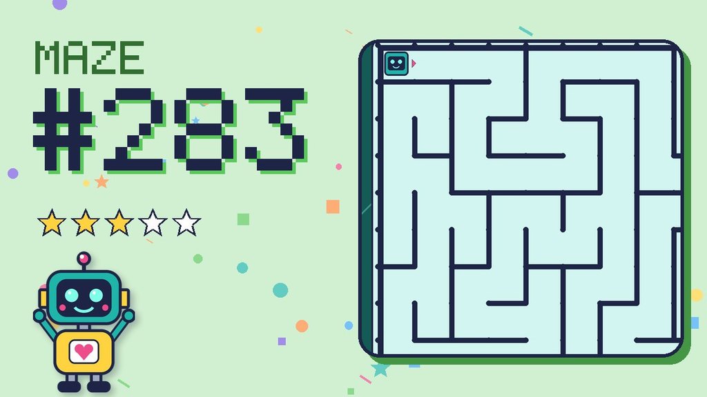 Maze 283 card: a corner of the circuit board maze with Beep