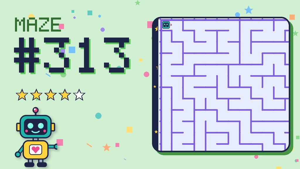 Maze 313 card: a corner of the space station maze with Beep
