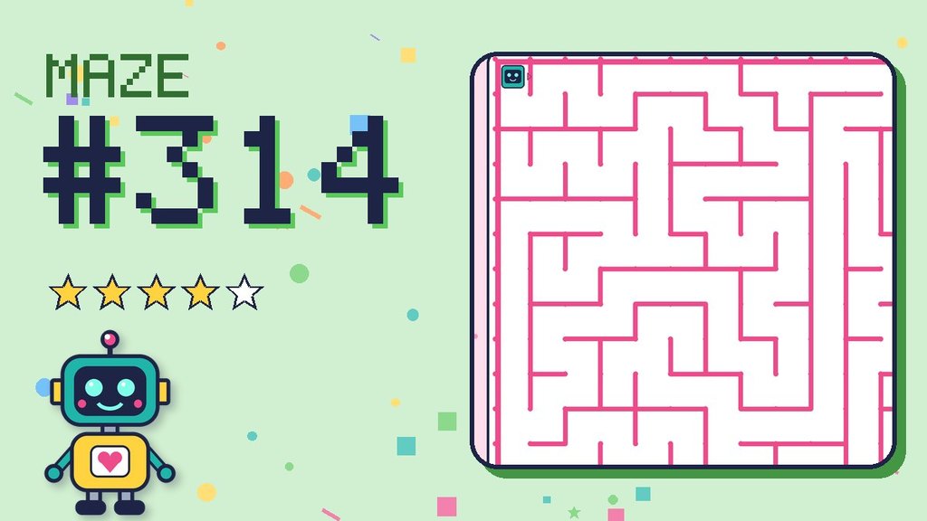 Maze 314 card: a corner of the candy castle maze with Beep