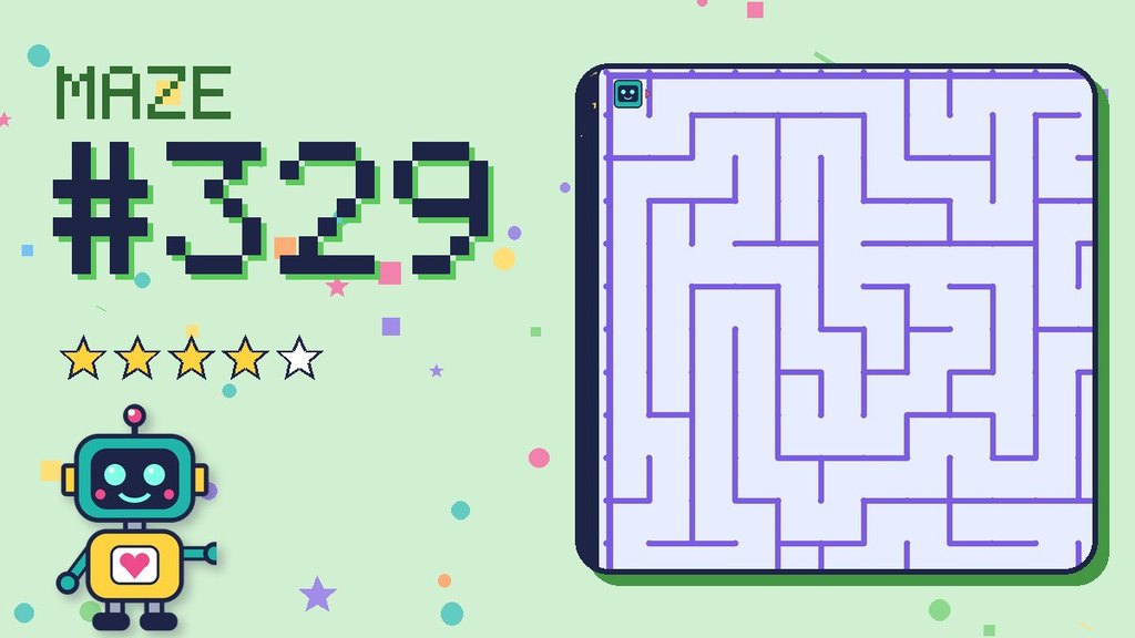 Maze 329 card: a corner of the space station maze with Beep