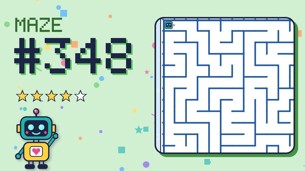 Maze 348 card: a corner of the ocean cave maze with Beep