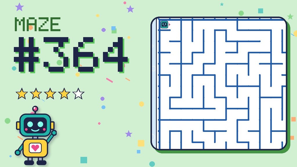 Maze 364 card: a corner of the ocean cave maze with Beep