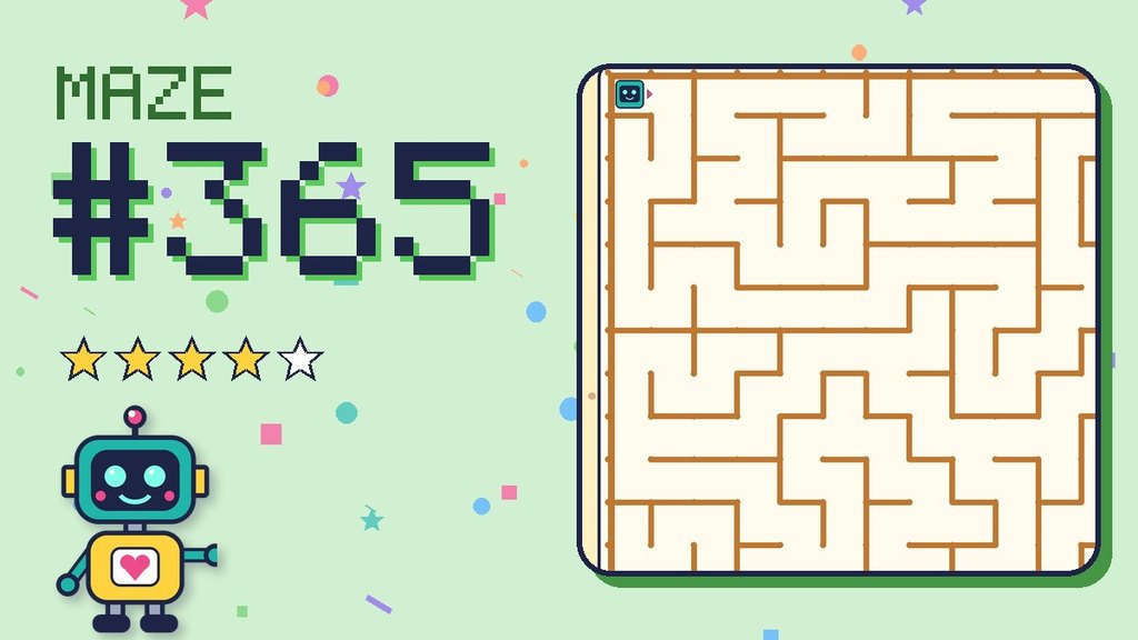 Maze 365 card: a corner of the desert ruins maze with Beep