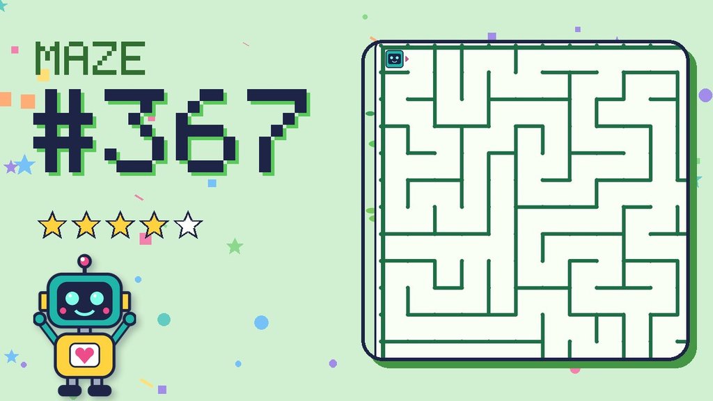 Maze 367 card: a corner of the pixel jungle maze with Beep