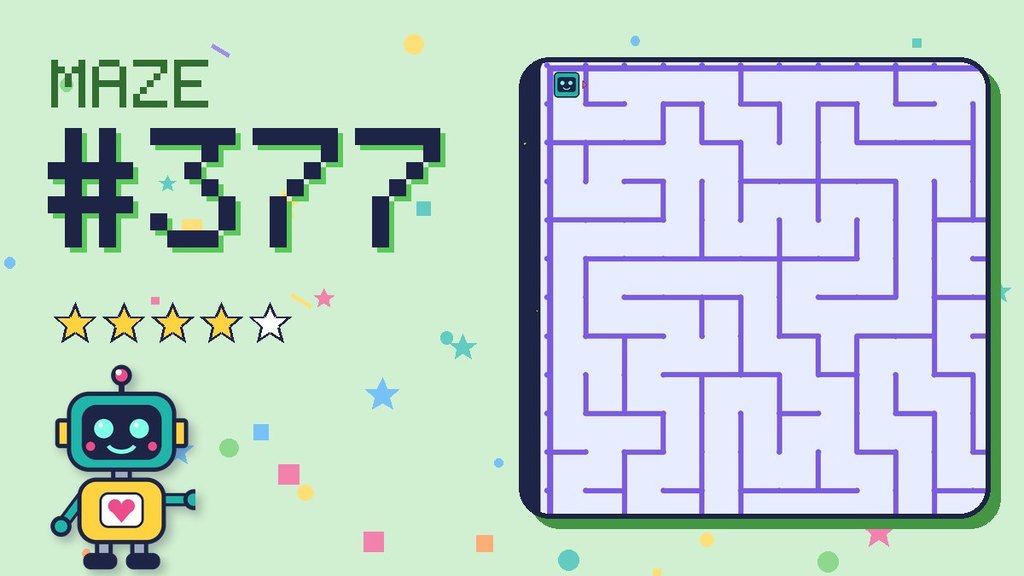 Maze 377 card: a corner of the space station maze with Beep