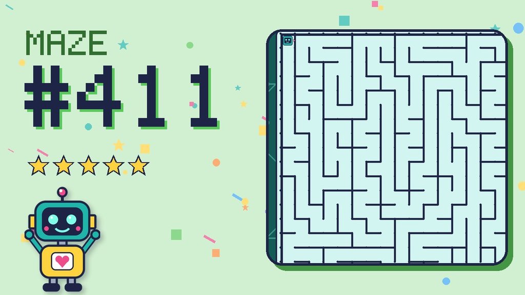Maze 411 card: a corner of the circuit board maze with Beep
