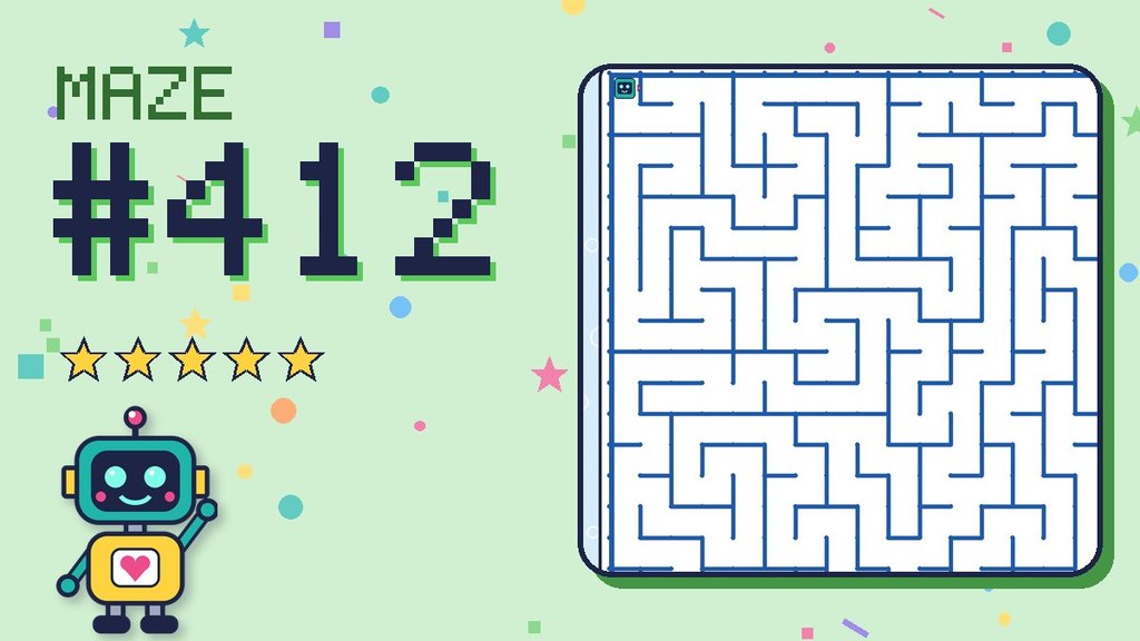 Maze 412 card: a corner of the ocean cave maze with Beep