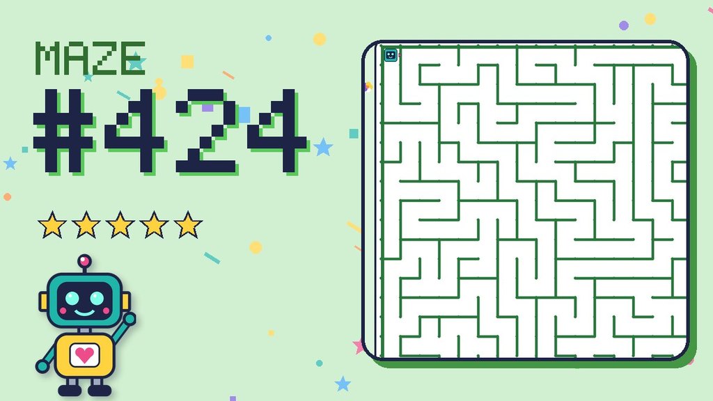 Maze 424 card: a corner of the garden maze with Beep