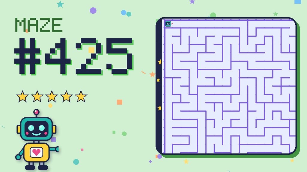 Maze 425 card: a corner of the space station maze with Beep