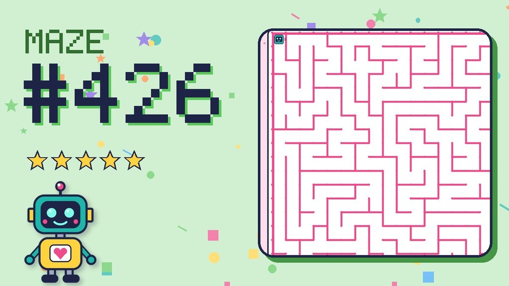 Maze 426 card: a corner of the candy castle maze with Beep