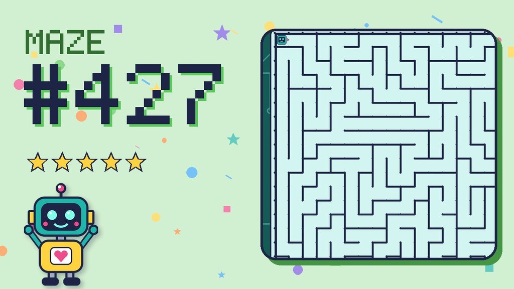 Maze 427 card: a corner of the circuit board maze with Beep