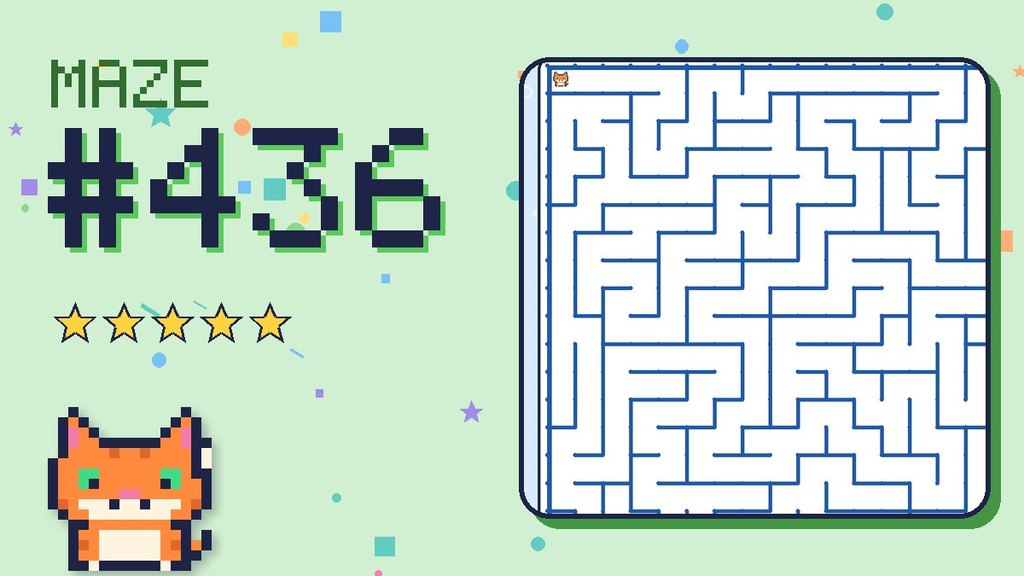 Maze 436 card: a corner of the ocean cave maze with Pixel