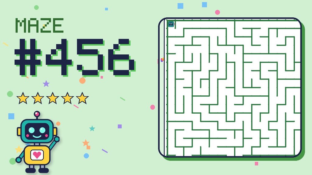 Maze 456 card: a corner of the garden maze with Beep