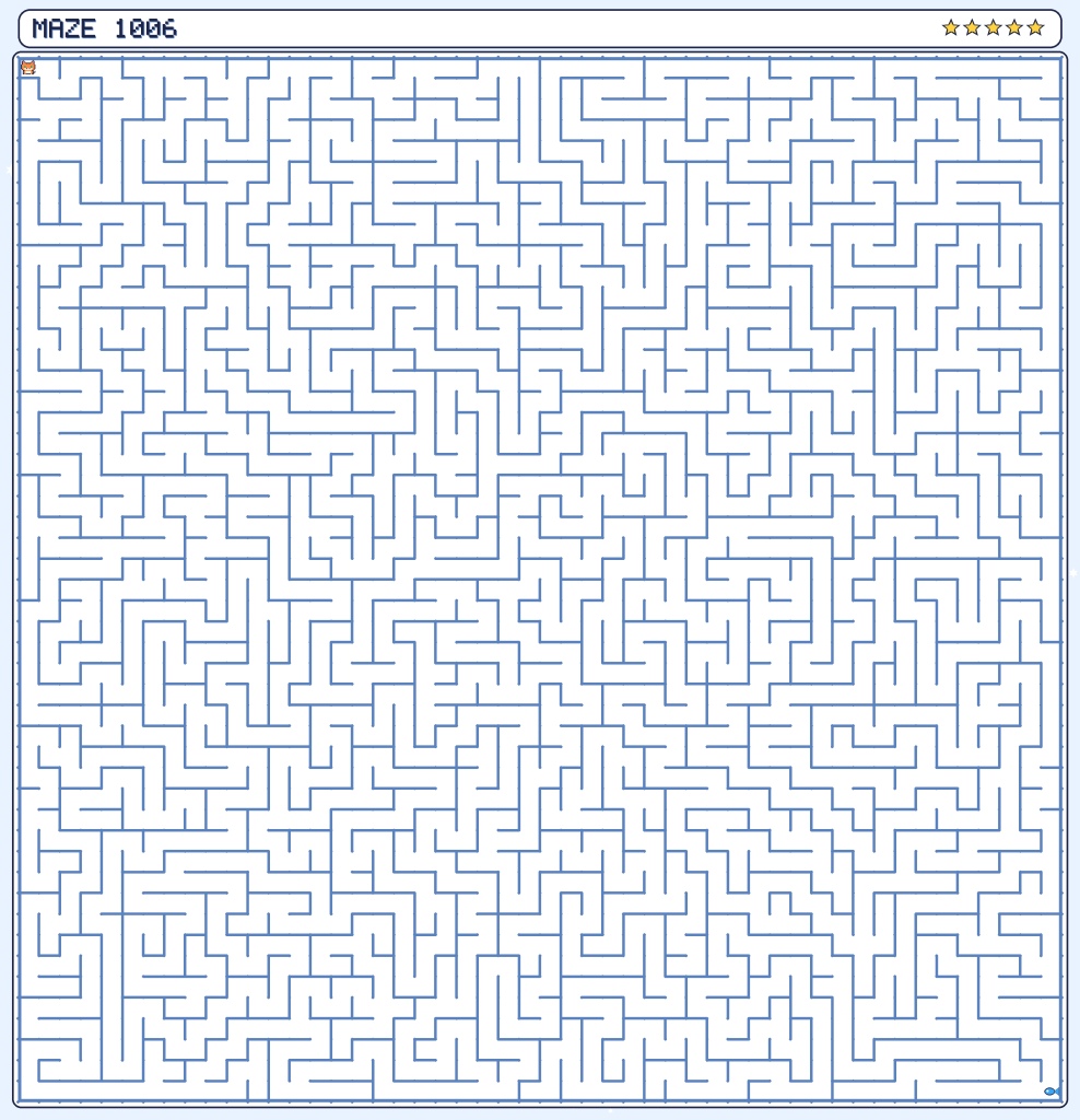 A giant 50 by 50 snowy mountain maze