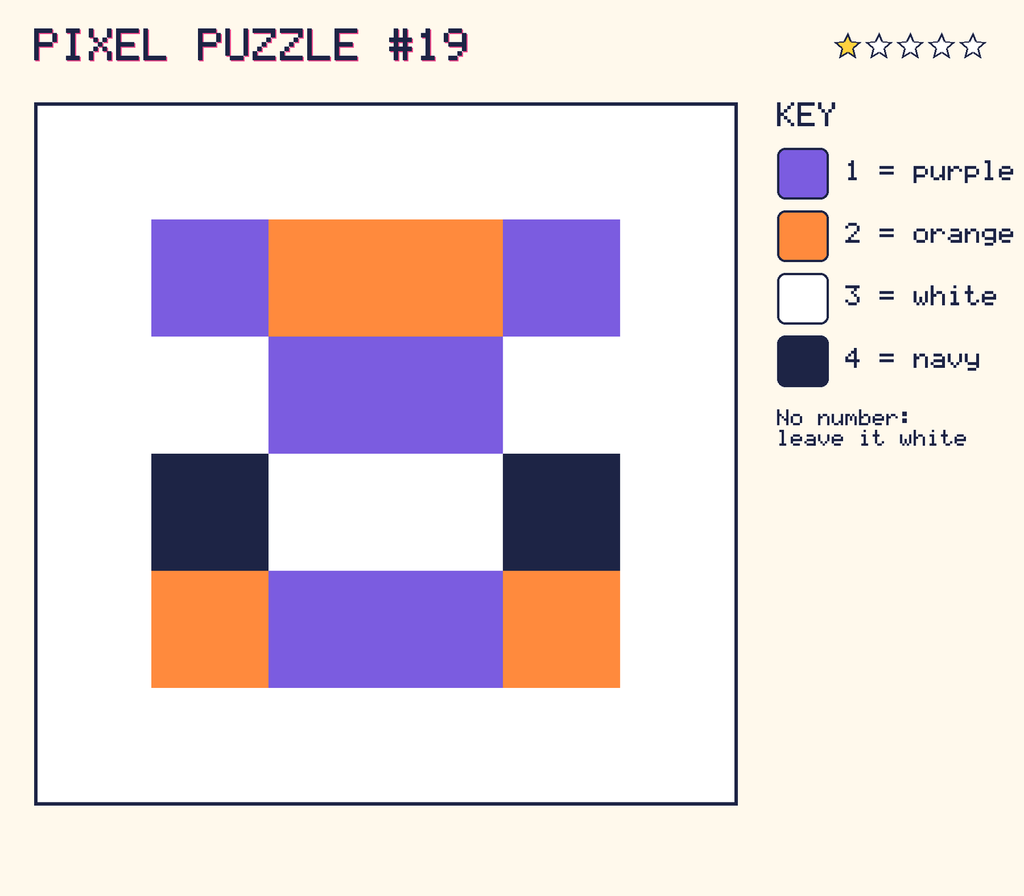 The finished pixel picture: a pixel creature.