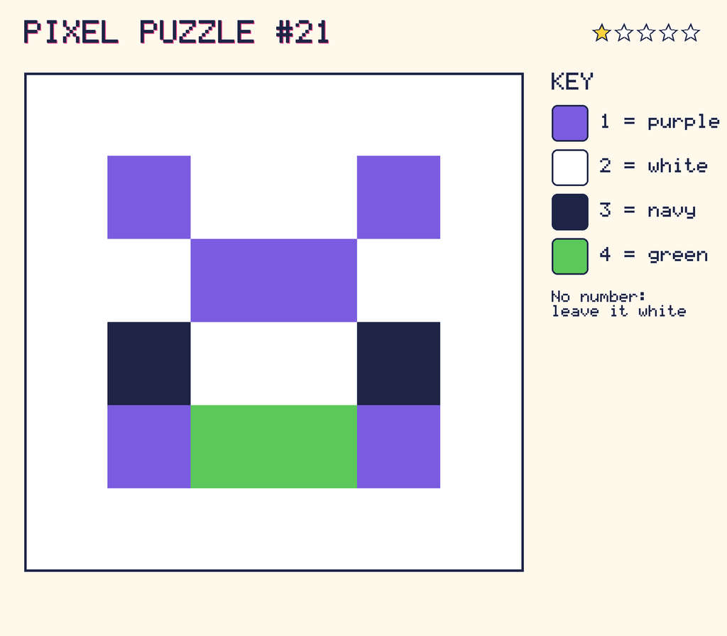 The finished pixel picture: a pixel creature.