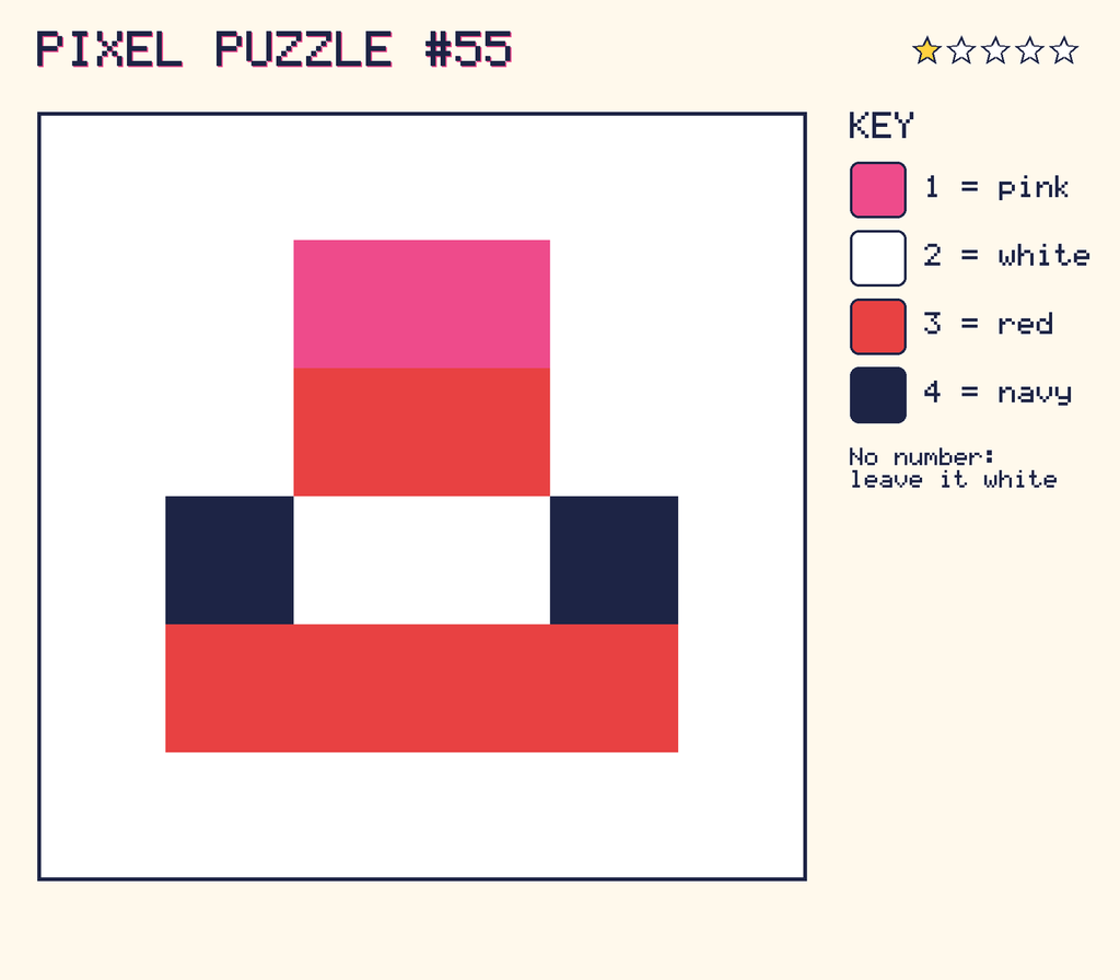 The finished pixel picture: a pixel creature.