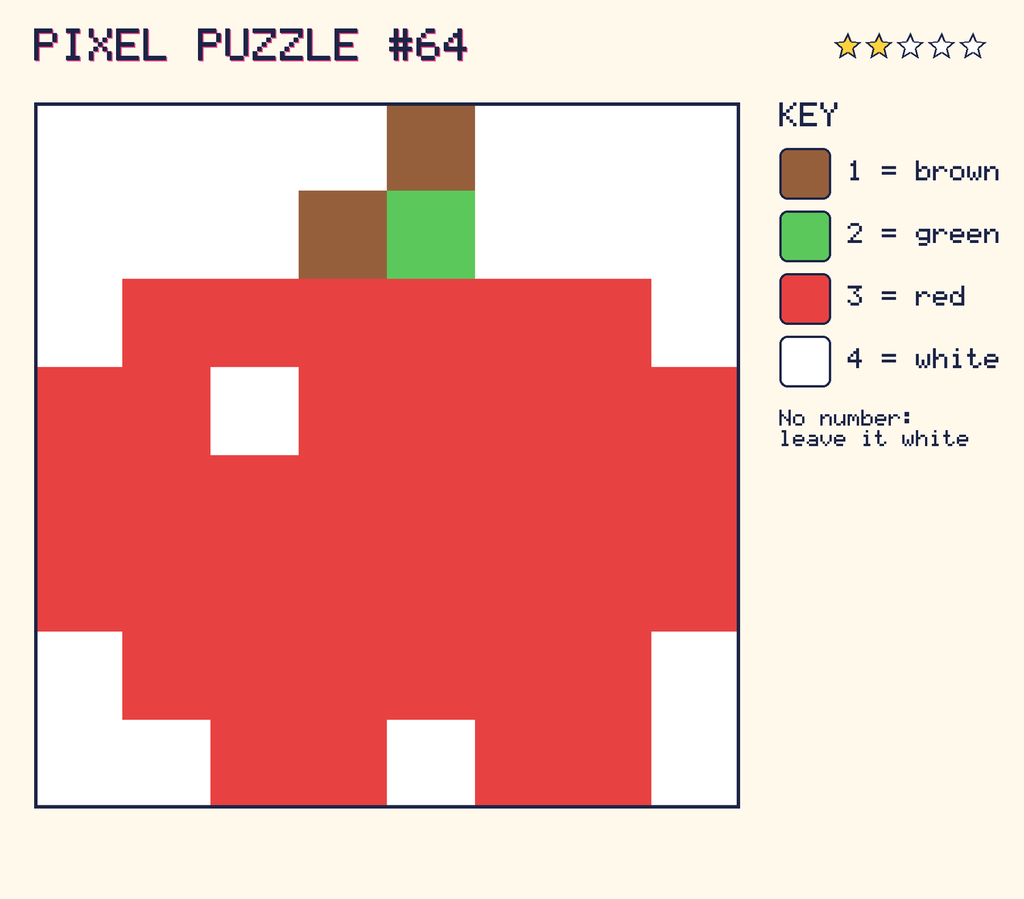 The finished pixel picture: an apple.