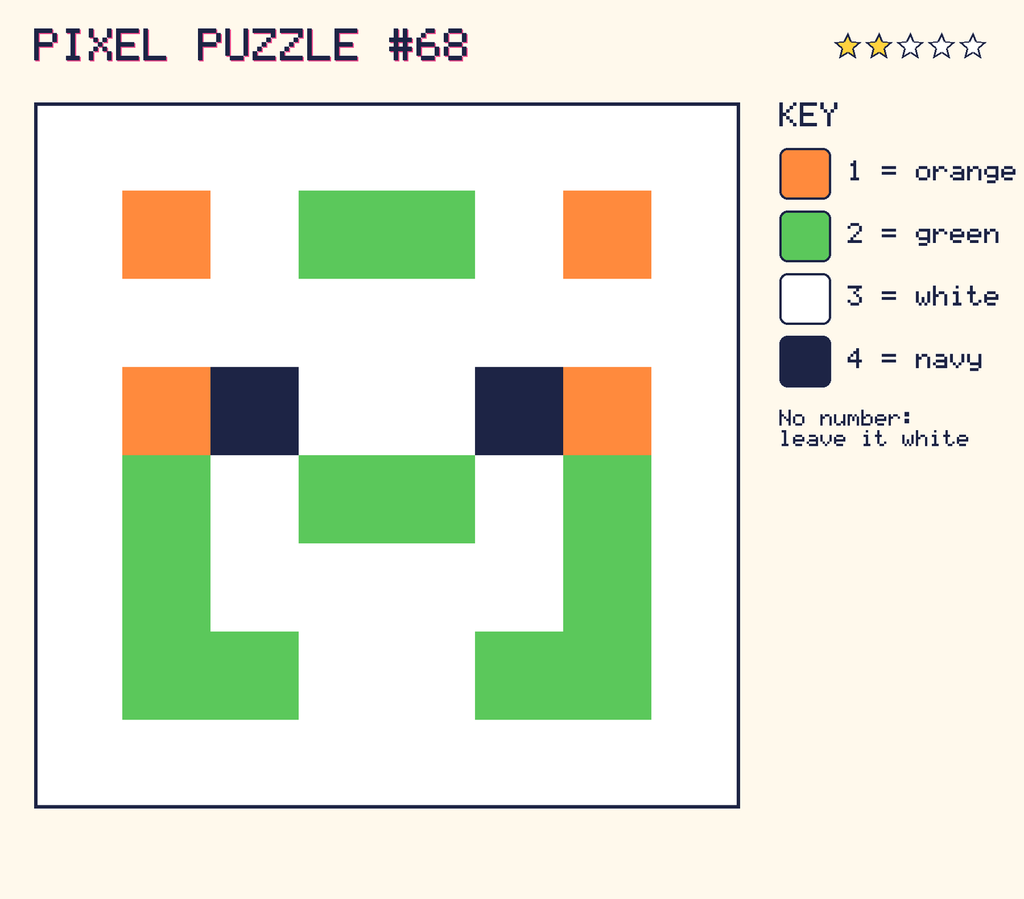 The finished pixel picture: a pixel creature.
