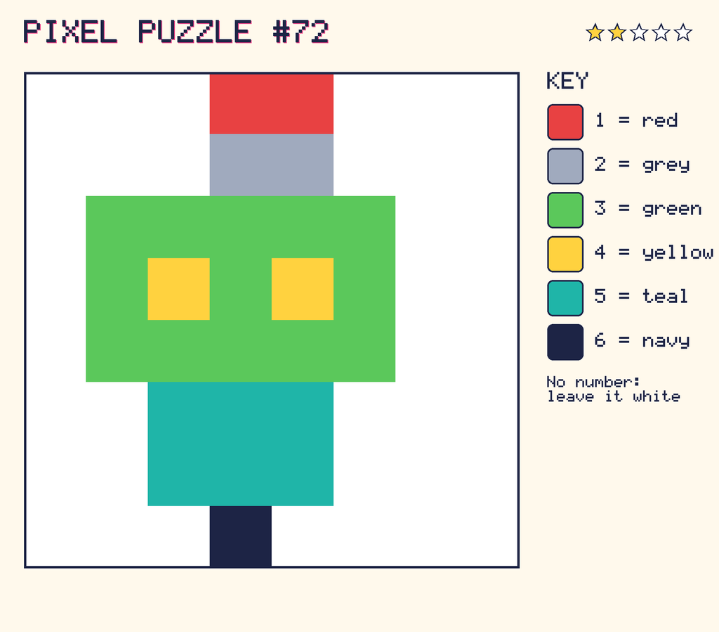 The finished pixel picture: a robot.