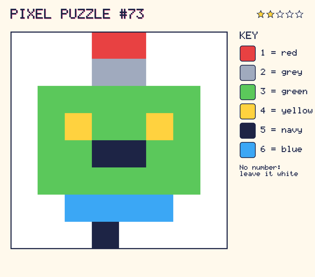 The finished pixel picture: a robot.