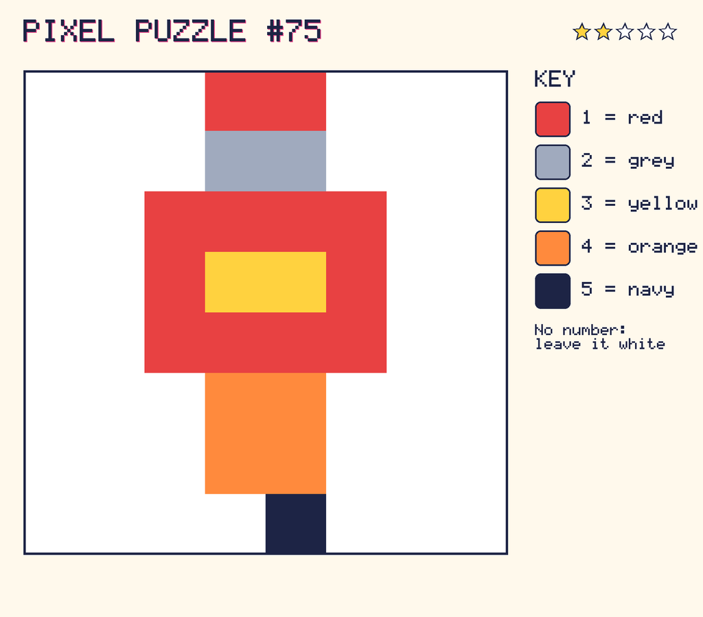 The finished pixel picture: a robot.