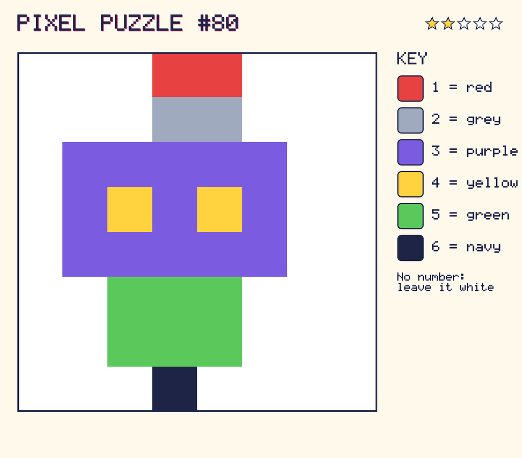The finished pixel picture: a robot.