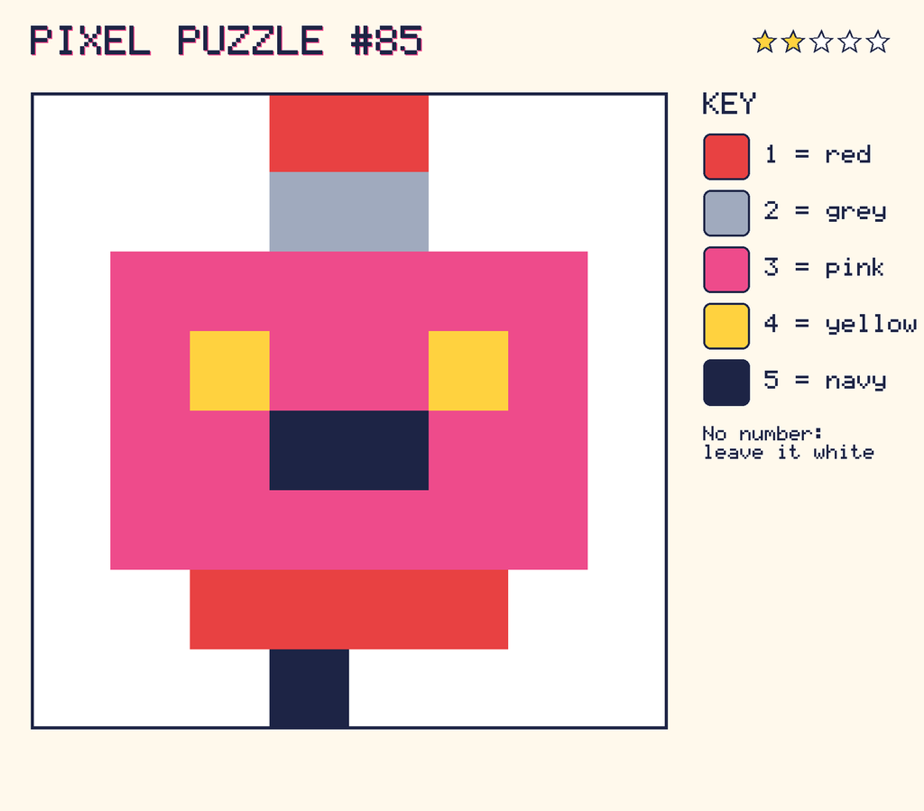 The finished pixel picture: a robot.