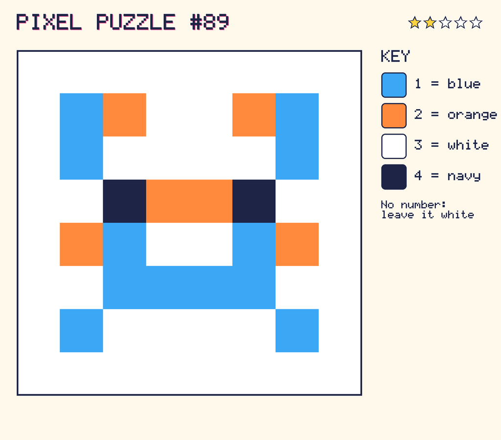 The finished pixel picture: a pixel creature.