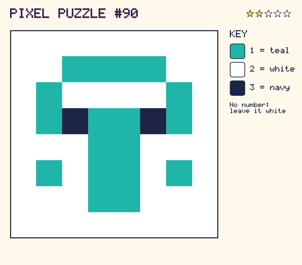 The finished pixel picture: a pixel creature.