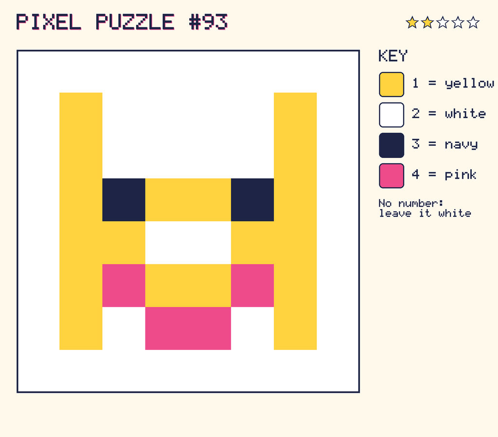 The finished pixel picture: a pixel creature.