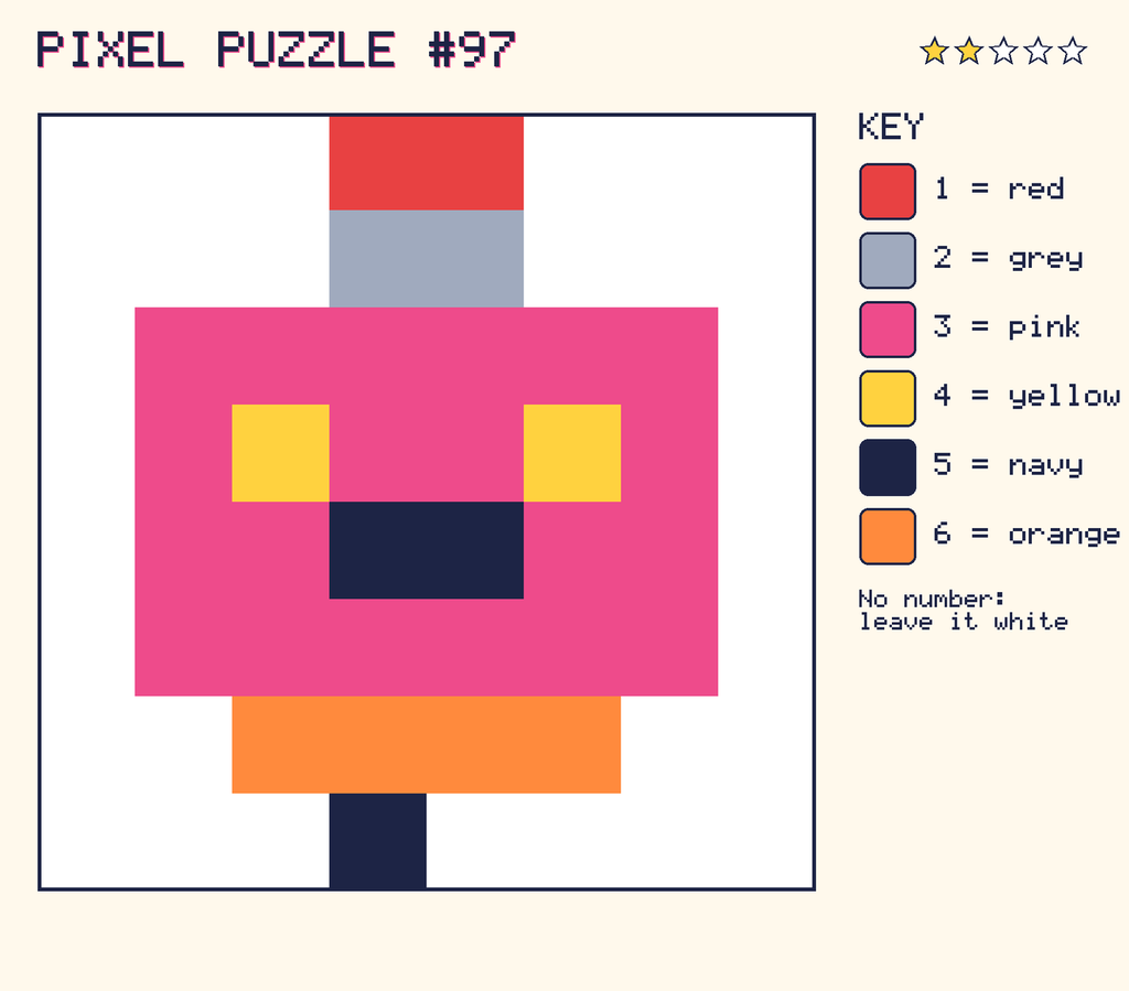 The finished pixel picture: a robot.