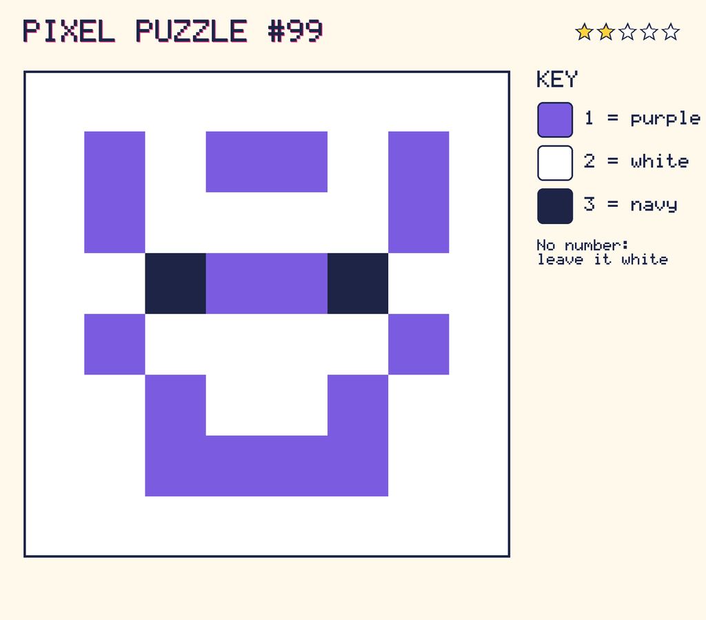 The finished pixel picture: a pixel creature.