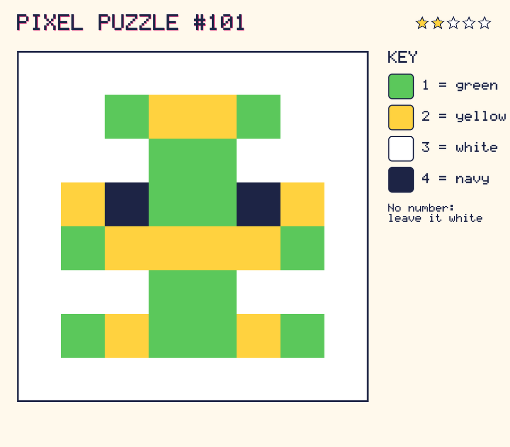 The finished pixel picture: a pixel creature.
