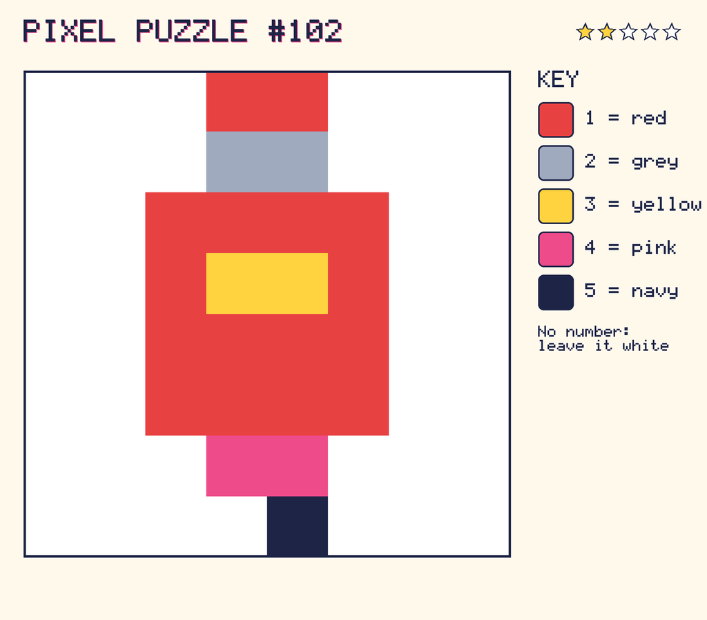 The finished pixel picture: a robot.