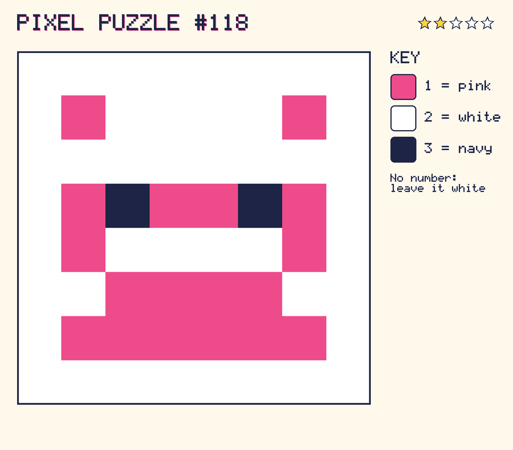 The finished pixel picture: a pixel creature.