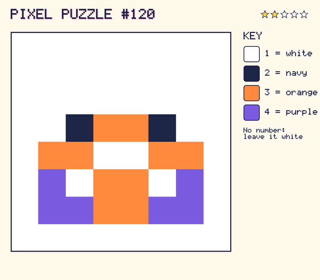 The finished pixel picture: a pixel creature.