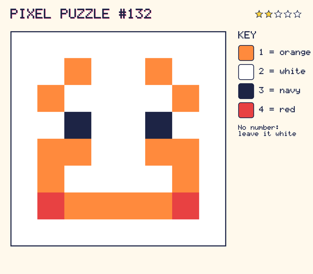 The finished pixel picture: a pixel creature.