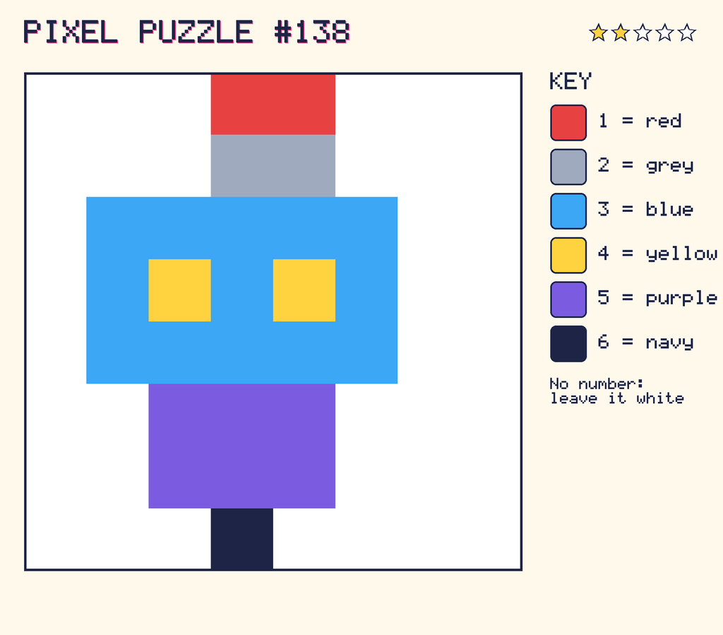 The finished pixel picture: a robot.