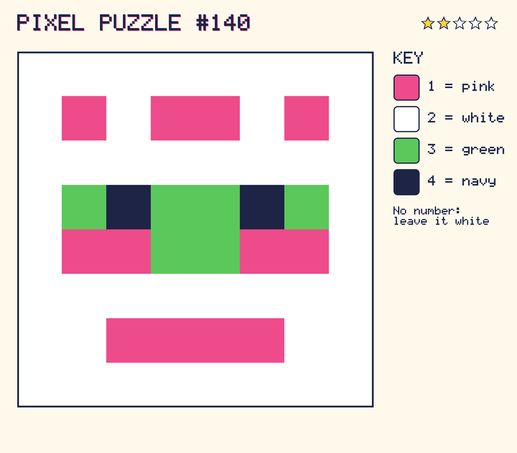 The finished pixel picture: a pixel creature.