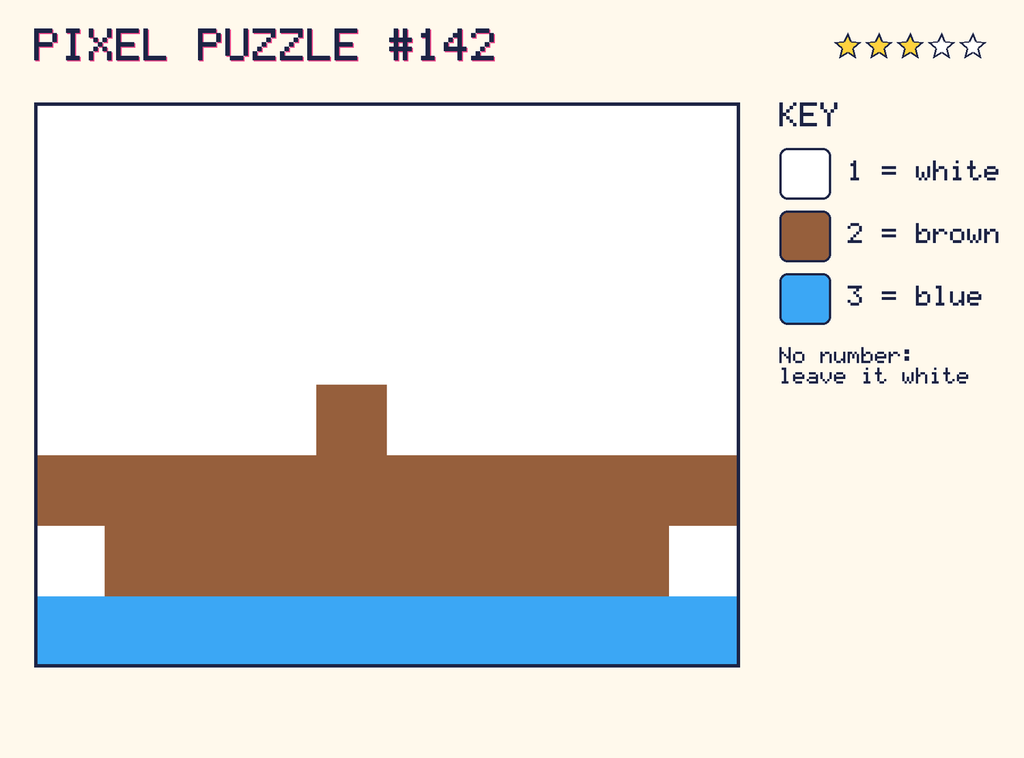 The finished pixel picture: a sailing boat.