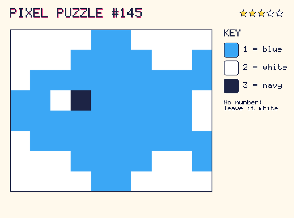 The finished pixel picture: a fish.