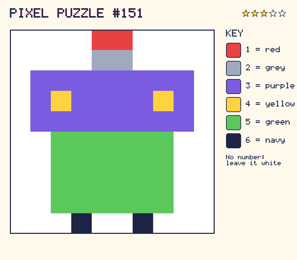 The finished pixel picture: a robot.