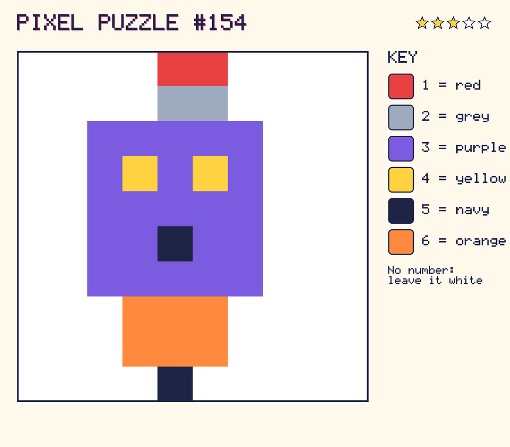 The finished pixel picture: a robot.