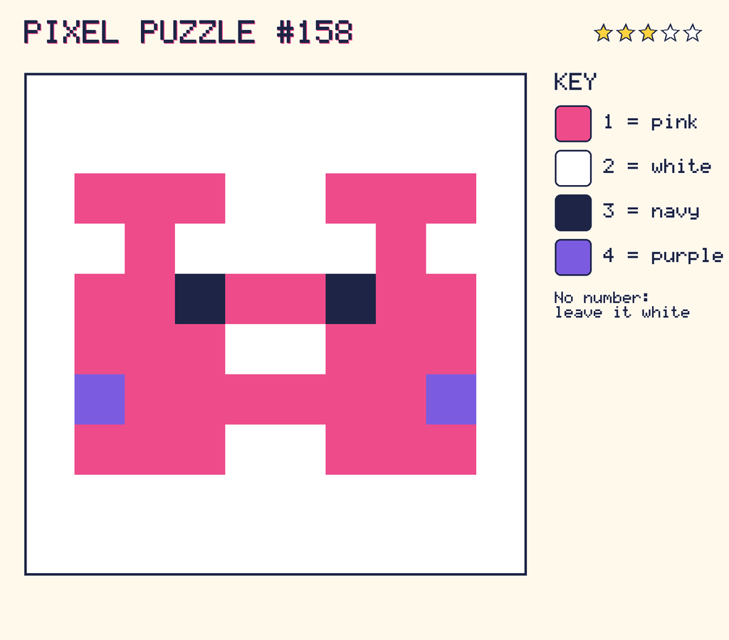 The finished pixel picture: a pixel creature.