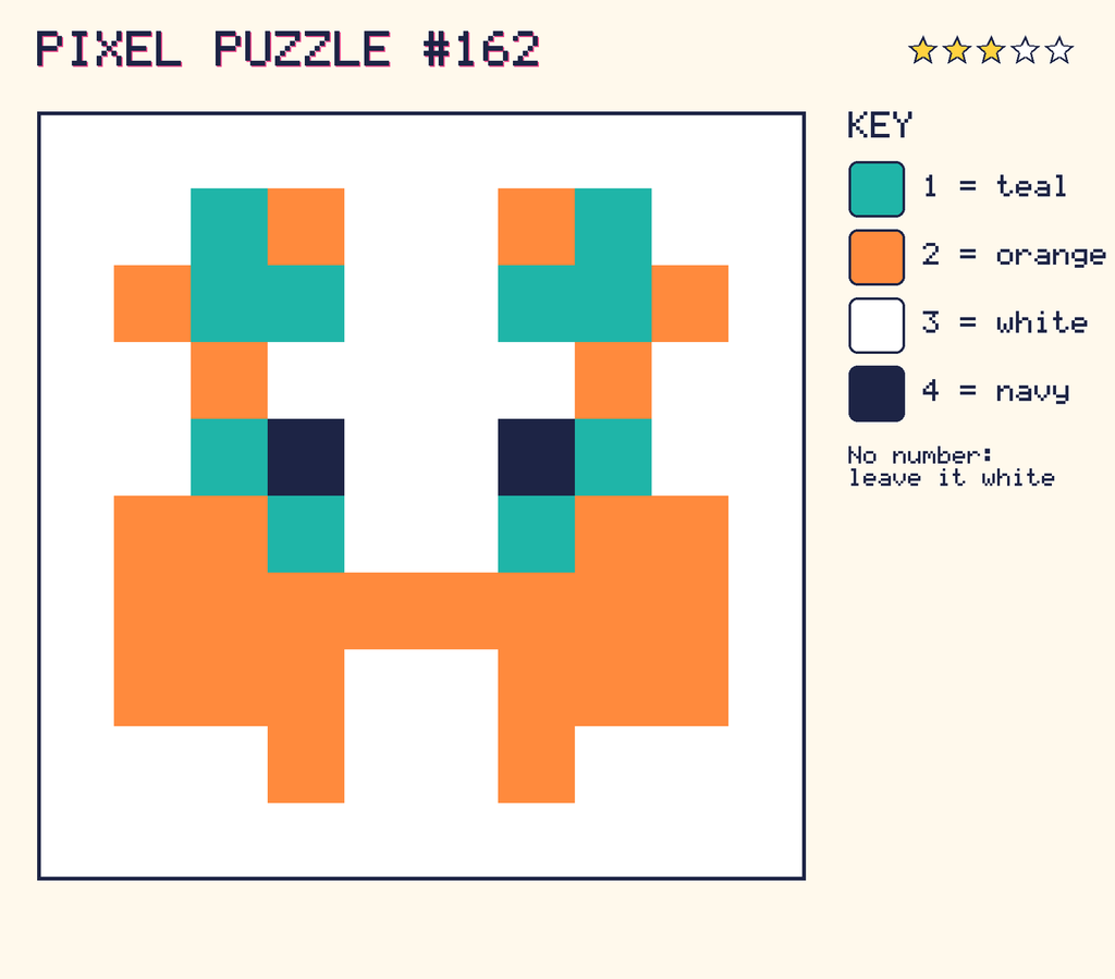 The finished pixel picture: a pixel creature.