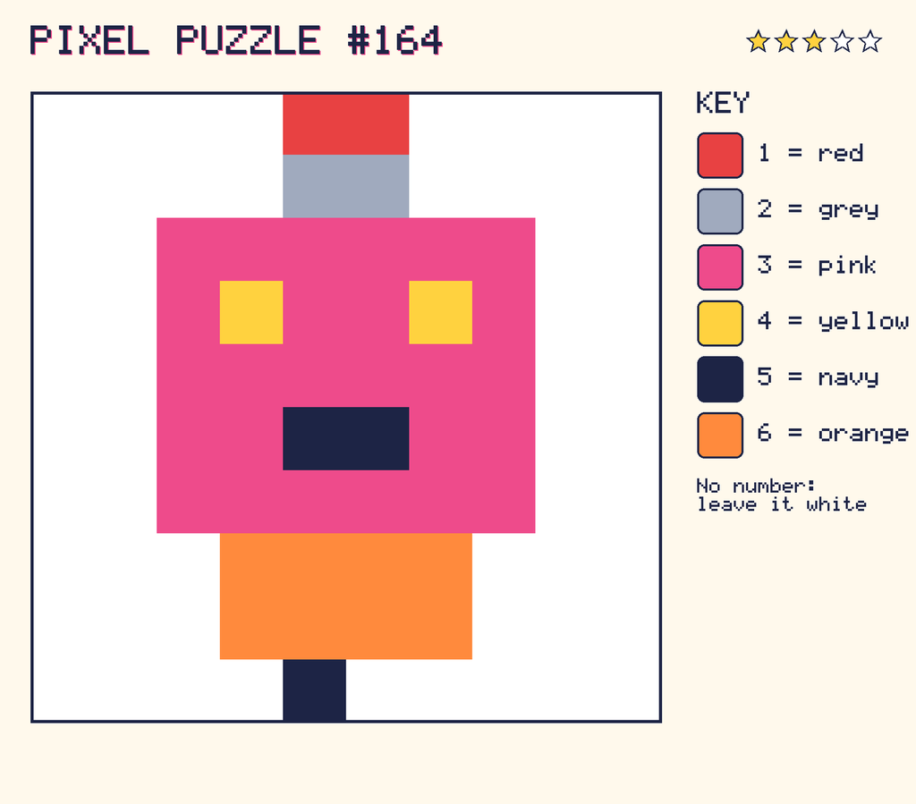The finished pixel picture: a robot.