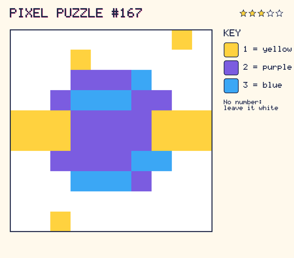 The finished pixel picture: a planet with a ring.