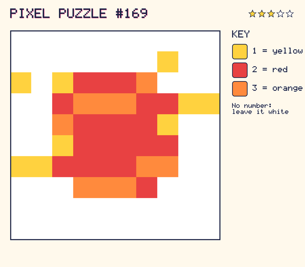 The finished pixel picture: a planet with a ring.