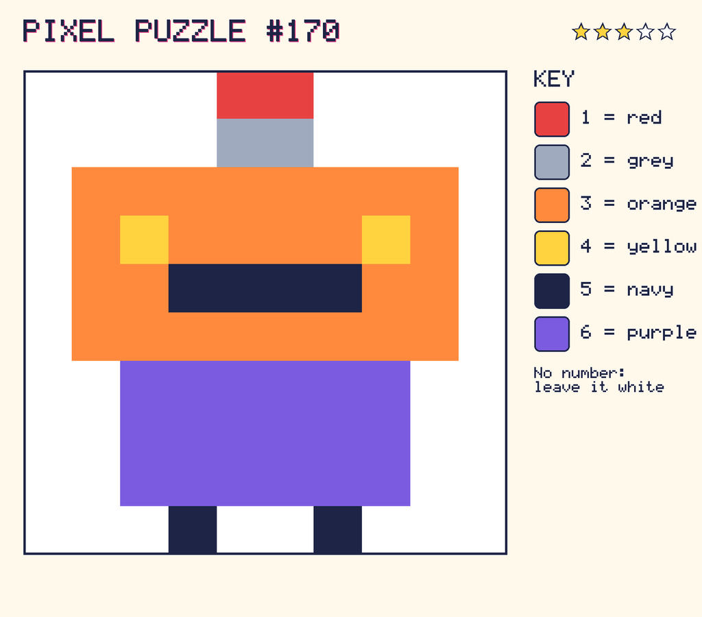 The finished pixel picture: a robot.